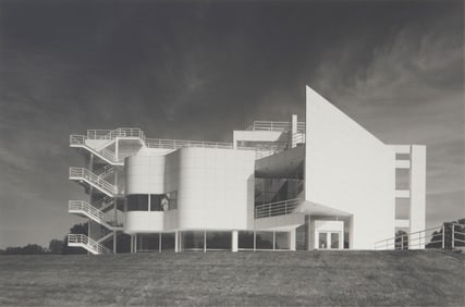 Ezra Stoller (1915-2004), "The Atheneum, New Harmony," 1981, Gelatin silver print on paper, Image: