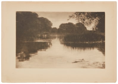 James Craig Annan (1864-1946), "Bolney Backwater," 1910, Photogravure on tissue paper tipped to a
