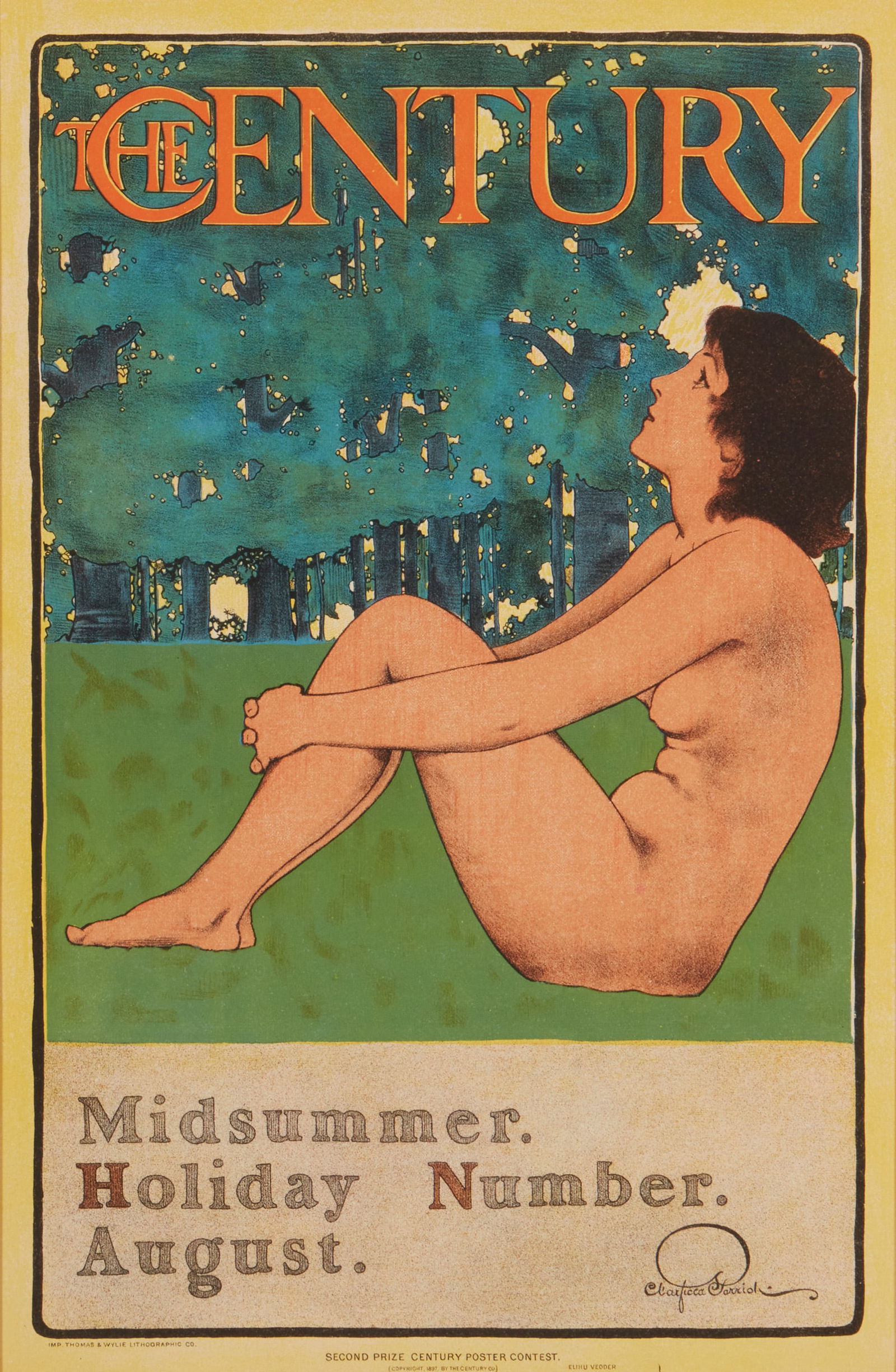 After Maxfield Parrish (1870-1966), "The Century: Midsummer Holiday, August," from "Les Maotres de: After Maxfield Parrish(1870-1966)"The Century: Midsummer Holiday, August," from "Les Maotres de l'Affiche"Lithograph in colors on paperFrom the edition of unknown size; originally
