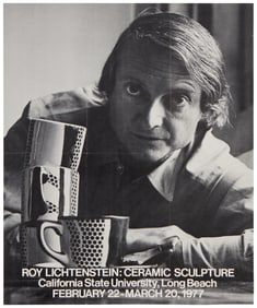 An exhibition poster for "Roy Lichtenstein: Ceramic Sculpture, California State University, Long