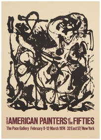 After Jackson Pollock (1912-1956), "Selected American Painters of the Fifties" exhibition poster,
