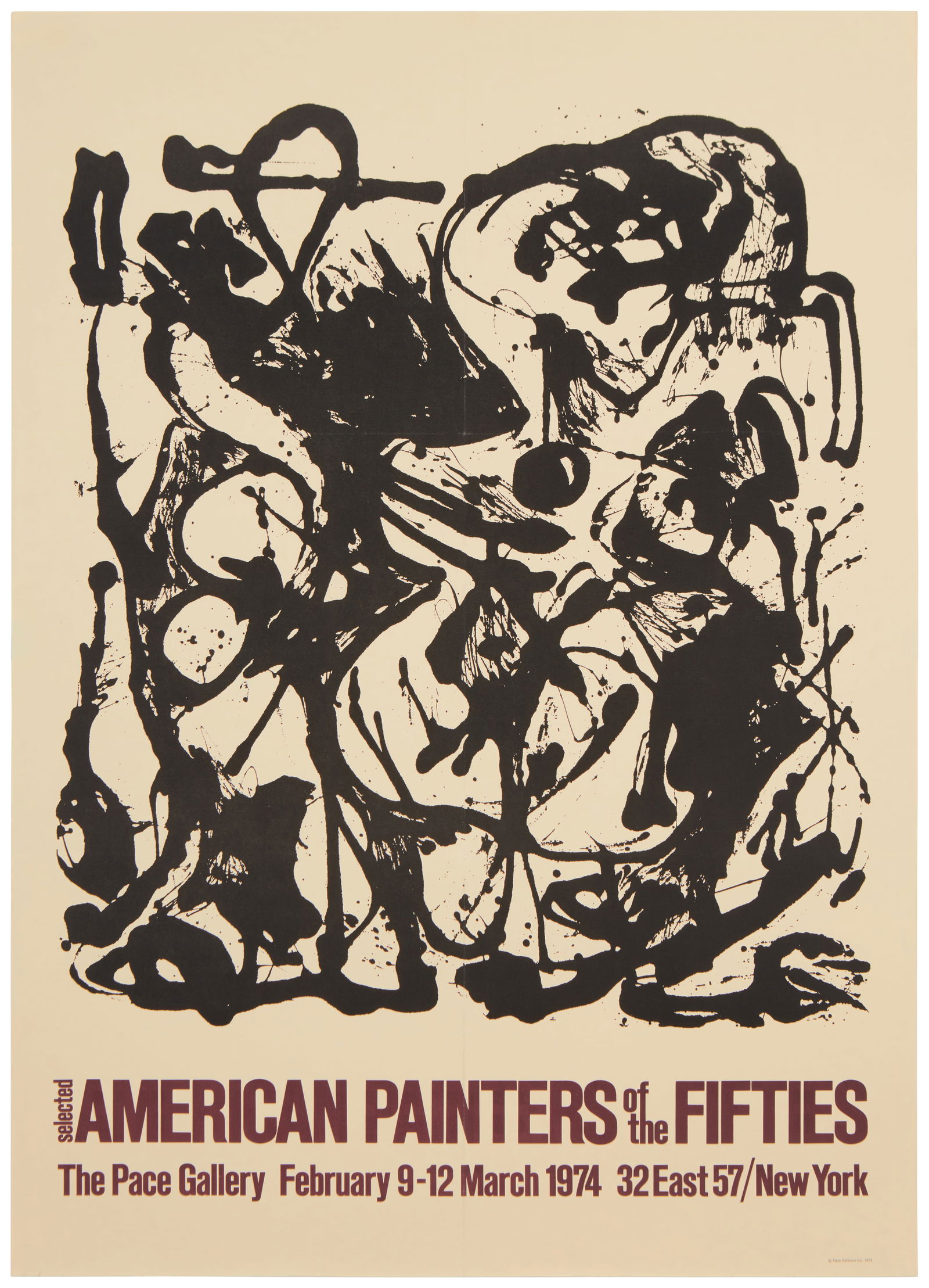 After Jackson Pollock (1912-1956), "Selected American Painters of the Fifties" exhibition poster, (1 of 4)