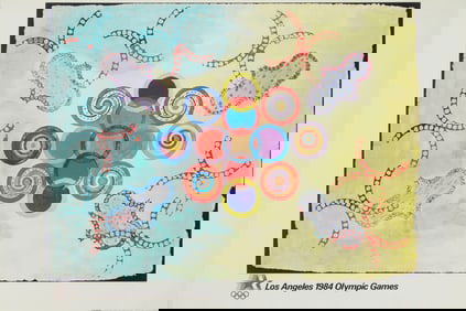 After Lynda Benglis, (b. 1941), "Los Angeles 1984 Olympic Games", Offset lithograph in colors on