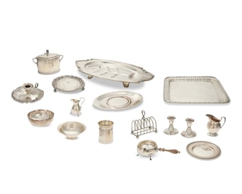 A group of sterling silver tableware