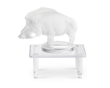 A Lalique "Sanglier" glass mascot