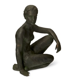 After Georg Kolbe (1877-1947), Sitting nude woman