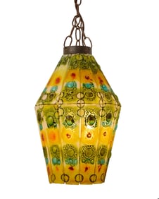 Felipe Delfinger (b. 20th century), A Brutalist glass hanging lamp for Feder, circa 1970s; Mexico