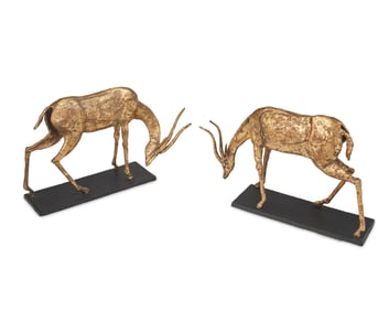 A pair of Villa & House African antelope sculptures