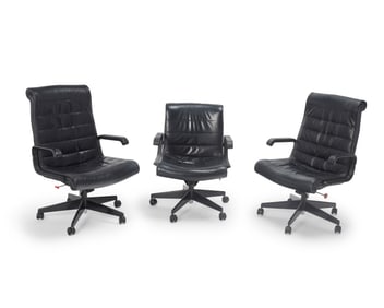 Richard Sapper (1932-2015), A pair of "Executive" armchairs and a "Management" armchair for Knoll,