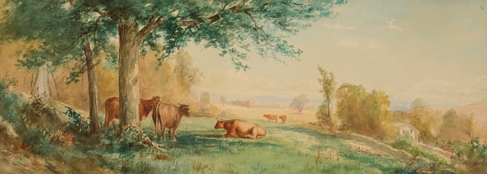 Junius R. Sloan (1827-1900), Cows in a landscape