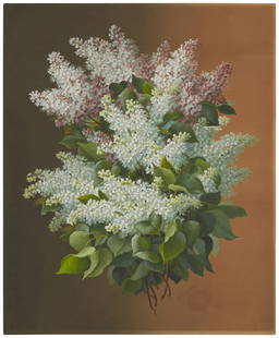 Raoul de Longpre (1843-1911), Lilacs: Raoul de Longpre(1843-1911)LilacsGouache on tan paperSigned lower right: Raoul M. D.Longpre fils26" H x 20.5" W
