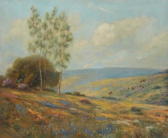 Angel Espoy (1879-1963), Poppy field along rolling hills