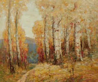 Paul Bernard King (1867-1947), Path in an Aspen grove