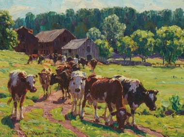 Edward Charles Volkert (1871-1935), Cows going to pasture