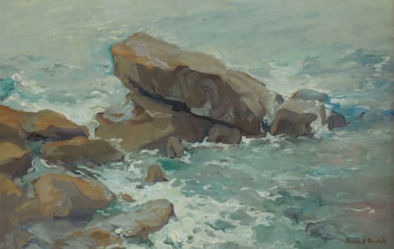 Franz A. Bischoff (1864-1929), Boulders at the shoreline