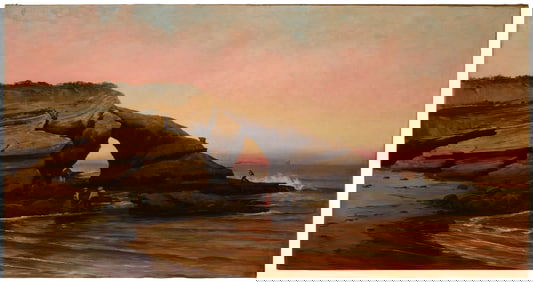 Frank Lucien Heath (1857-1921), "La Jolla Cove (Alligator Rock)," 1887