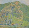 Elsie Palmer Payne (1884-1971), California landscape with figures and wagon