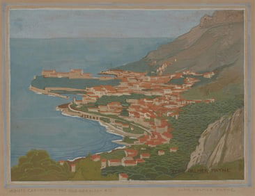 Elsie Palmer Payne (1884-1971), "Monte Carlo - from the Old Cornisch [sic] Rd."