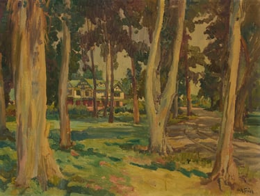 Charles Arthur Fries (1854-1940), House among the trees