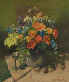 Boza (Beatrice Hess) Hessova (1899-1981), Flowers in a vase, 1953
