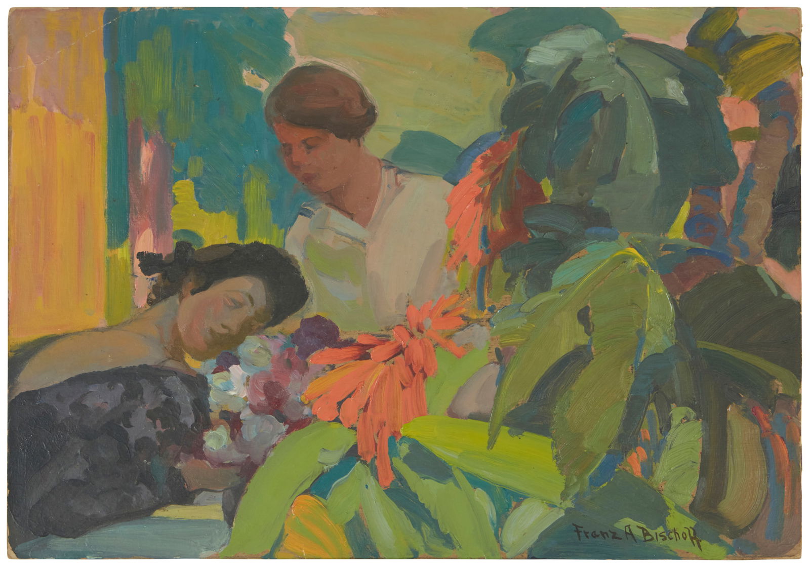 Franz Arthur Bischoff (1864-1929), Figures and plant (1 of 10)