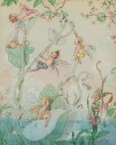 Harold Gaze (1884-1963), Fairies frolicking on vines