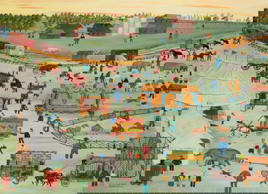 Streeter Blair (1888-1966), "The Circus Train Arrives, Midwest 1900," 1952
