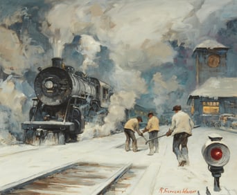 Redmond Stephens Wright (1903-1991), "Gandy Dancers and the Limited"