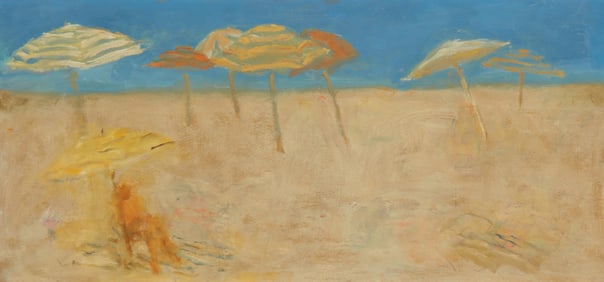 Mabel Alvarez (1891-1985), "Beach Umbrellas," circa 1965