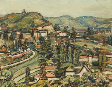 Donna Schuster (1883-1953), "Village on a Hill"