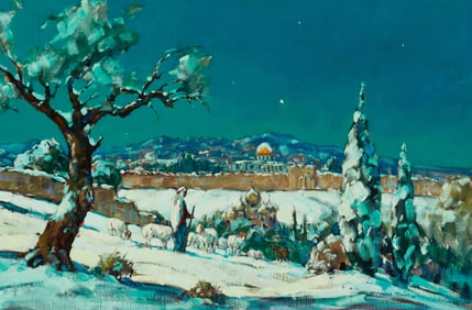 Marjorie Reed (1915-1996), "Jerusalem Old City from the Mt. of Olives"