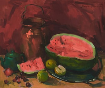 Sergei Bongart (1918-1985), "Watermelon and Copper Pot"