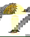 A Rookwood pottery table lamp and daffodil shade