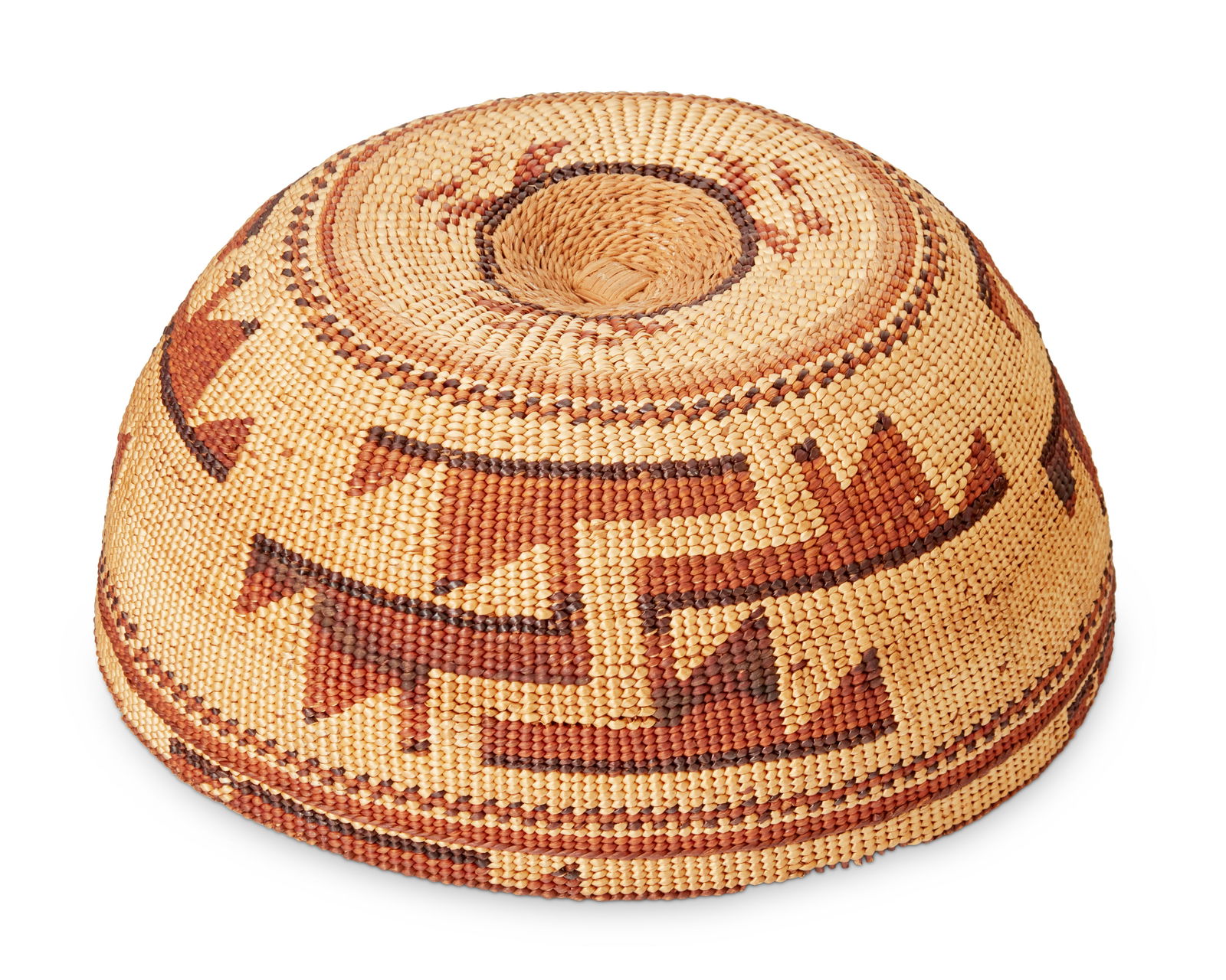 A Hupa/Yurok/Karuk polychrome basketry hat (1 of 3)