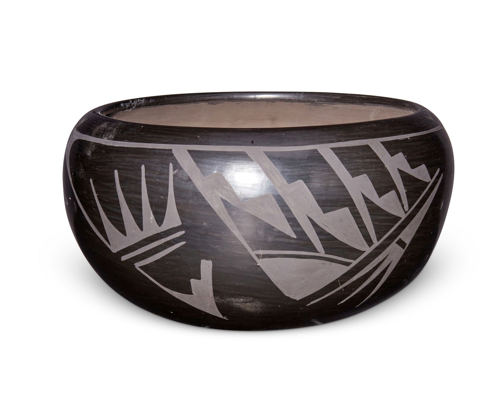 Carmelita Dunlap (1925-1999, San Ildefonso Pueblo), A blackware pottery bowl, 1982 (1 of 3)