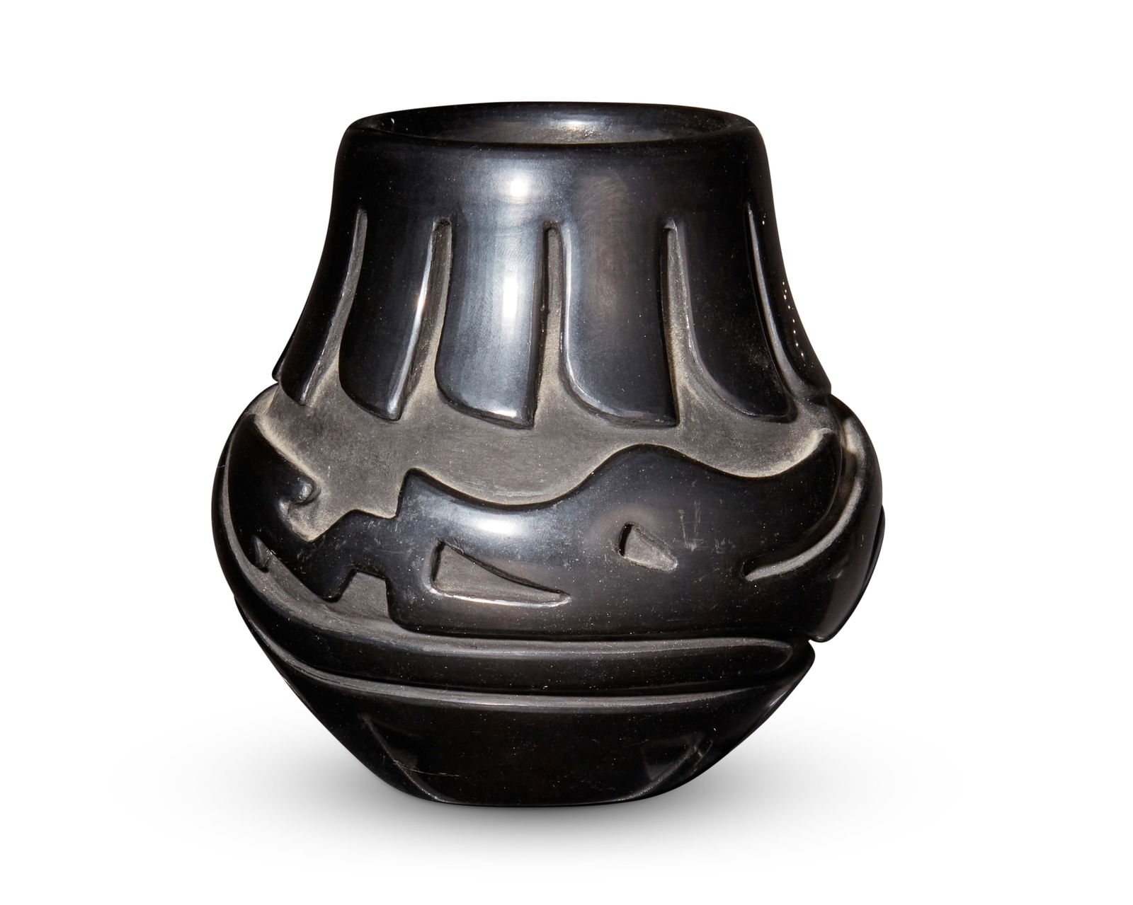 Stella Chavarria (b. 1939, Santa Clara Pueblo), A blackware pottery olla, late 20th century (1 of 3)