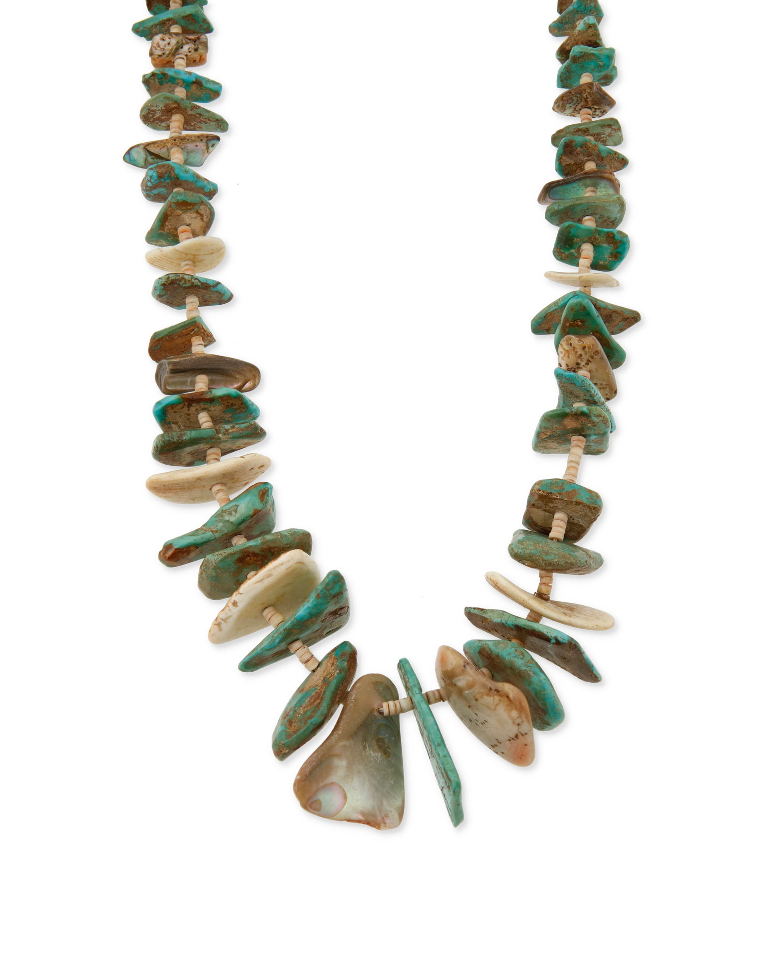A Southwest Pueblo turquoise and shell tab necklace (1 of 2)