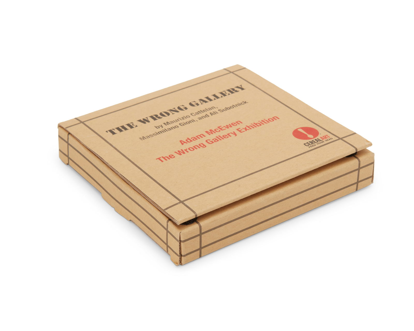 Adam McEwen (b. 1965), "The Wrong Gallery Exhibition," 2005: Adam McEwen(b. 1965)"The Wrong Gallery Exhibition," 2005Printed cardboard and mixed mediaUnsigned, but dated verso6.125" H x 6.125" W x 1.375" D Provenance:The Chara Sch