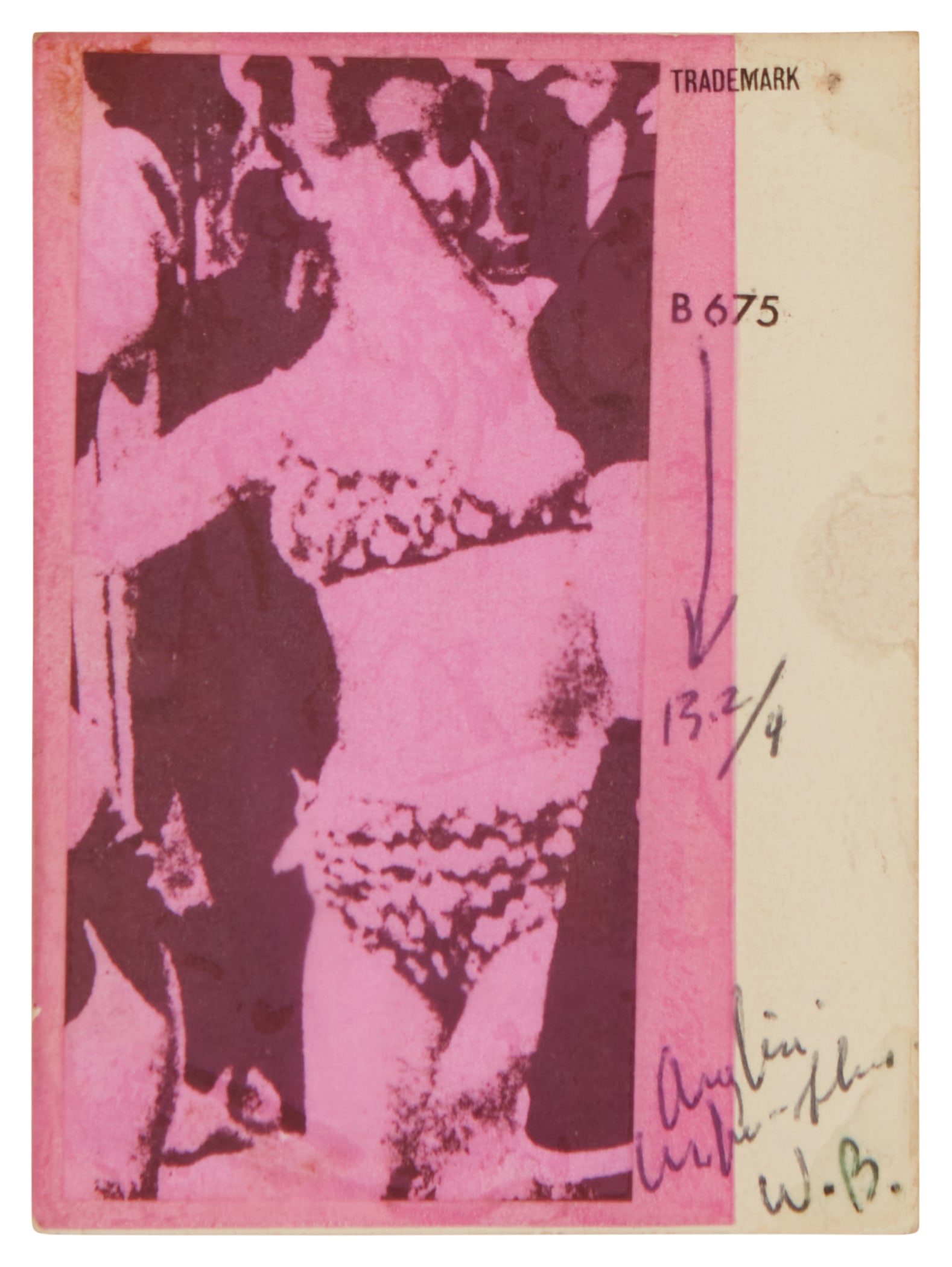Wallace Berman (1926-1976), Untitled Postcard (Pink) (1 of 6)