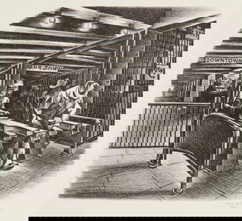 Jes?s Escobedo (1918-1978, Mexican), Untitled, from the "New York Series," 1946: Jes?s Escobedo (1918-1978, Mexican) Untitled, from the "New York Series," 1946 Lithograph on wove paper Signed and dated in pencil in the lower margin, at right: Jesus Escobedo / 1946