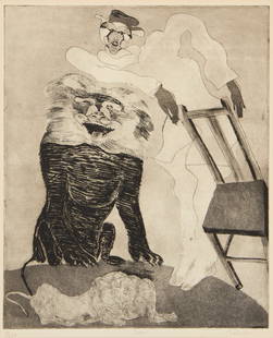 Francisco Toledo (1940-2019, Mexican), Leon 1970: Francisco Toledo (1940-2019, Mexican) Leon 1970 Etching on wove paper Edition: 4/250 Signed, titled, and numbered in pencil in the lower margin: Toledo; Associated American Artists, New York, NY,