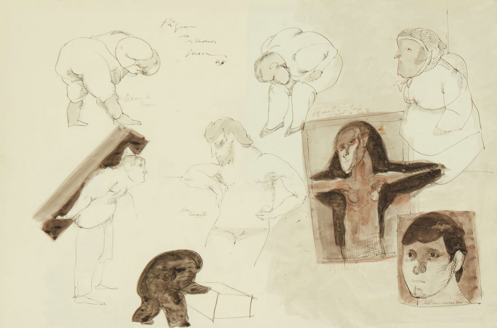 Jose Luis Cuevas (1934-2017, Mexican), Character studies, 1965 (1 of 8)