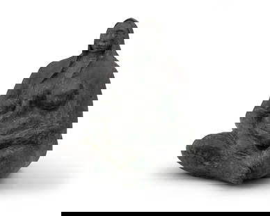 Jorge Luis Cuevas (b. 1922, Mexican), Nursing mother and child, 1974: Jorge Luis Cuevas (b. 1922, Mexican) Nursing mother and child, 1974 Verdigris patinated bronze Signed and indistinctly dated in the casting: Cuevas 13.5" H x 10.25" W x 11" D