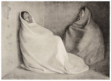Francisco Z?Òiga (1912-1998, Mexican), "Dos Mujeres Sentadas," 1978: Francisco Z?Òiga (1912-1998, Mexican) "Dos Mujeres Sentadas," 1978 Lithograph on wove paper Edition: 84/100 (there were also 20 artist's proofs) Signed, dated, and numbered in pencil lower