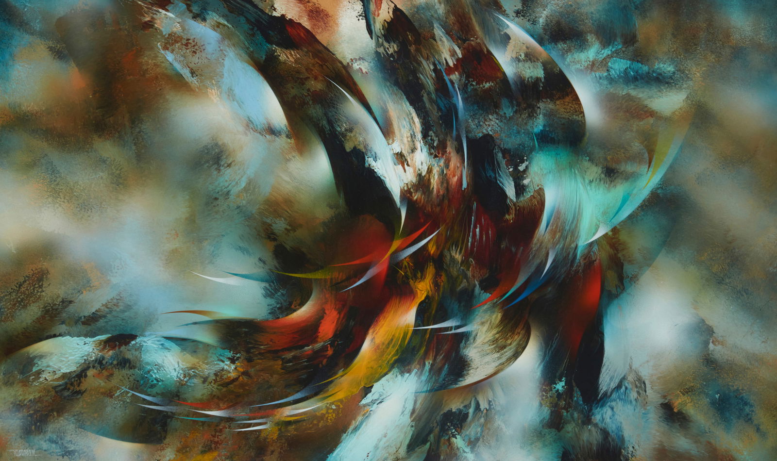 Leonardo Nierman (1932-2023, Mexican), "Genesis" (1 of 6)