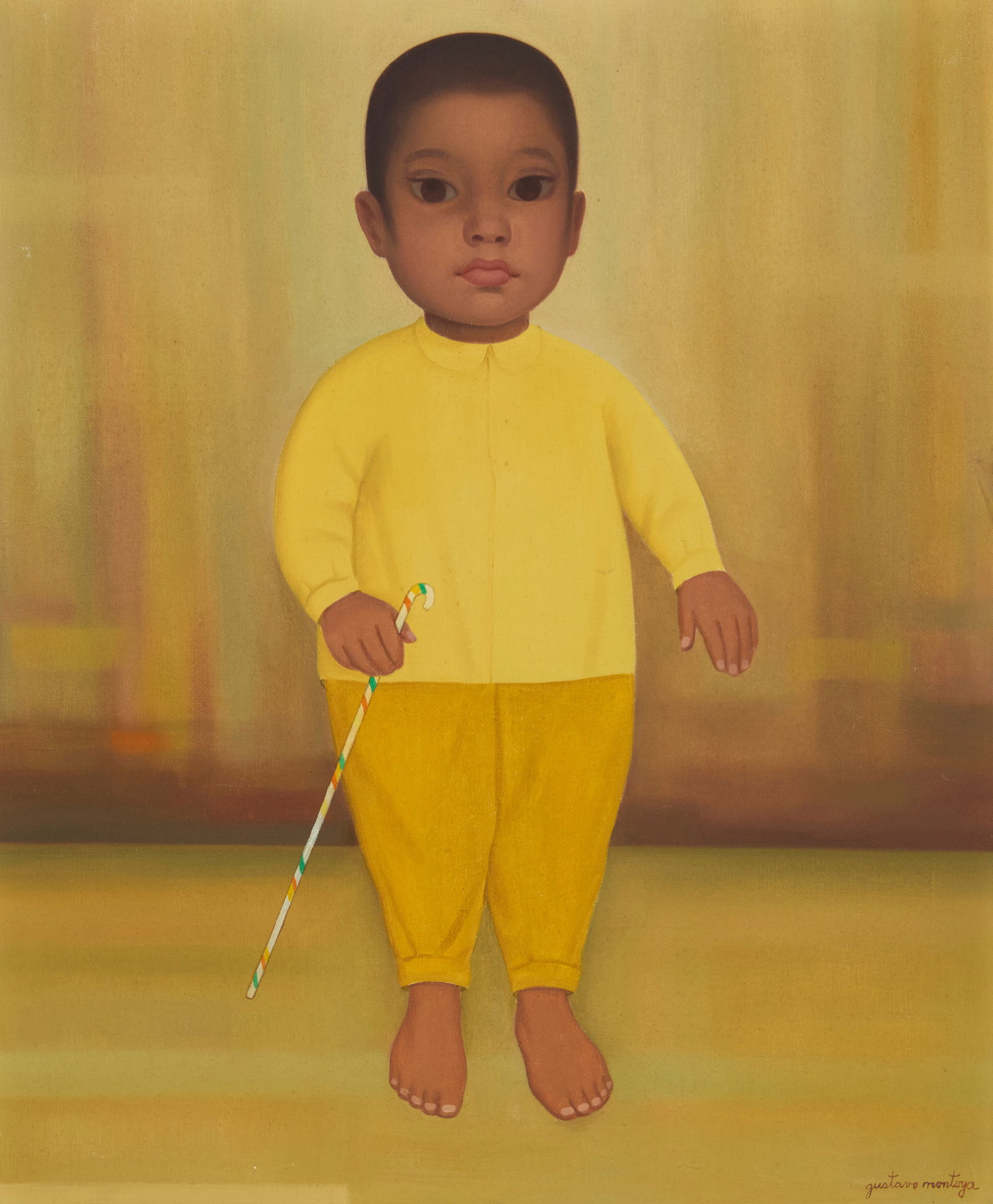 Gustavo Montoya (1905-2003, Mexican), "Nino en Amarillo," 1964 (1 of 7)