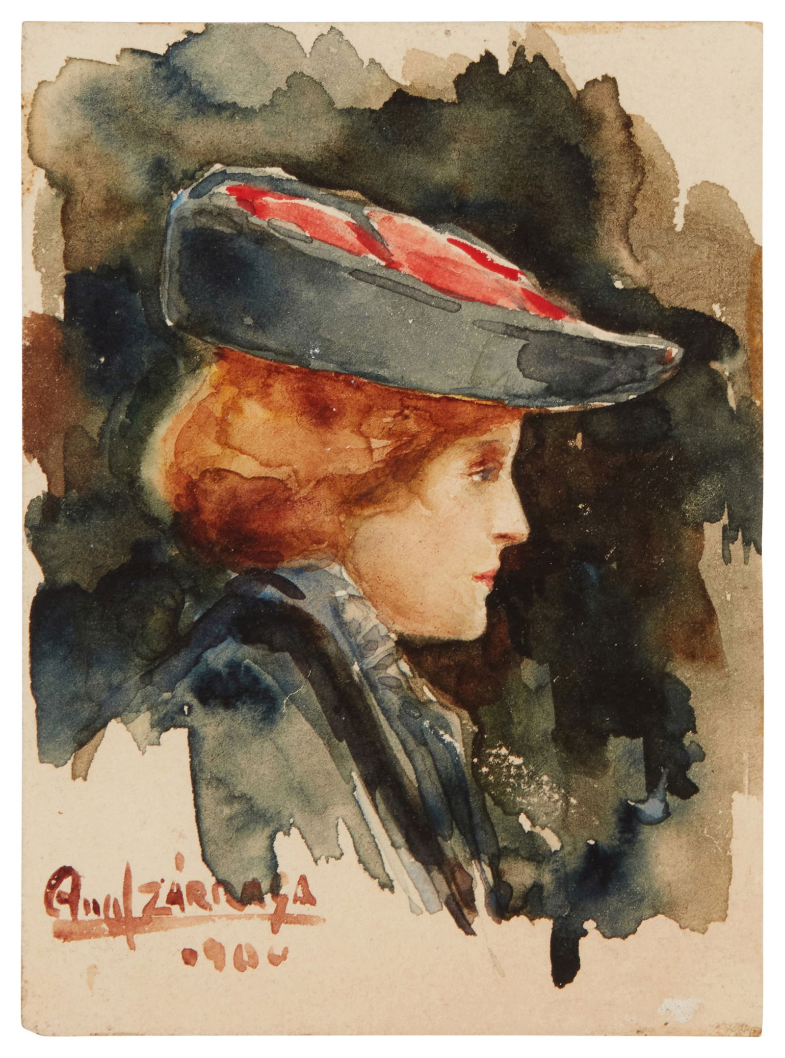 Angel Zarraga (1886-1946, Mexican), Portrait of a woman in profile, 1904 (1 of 5)