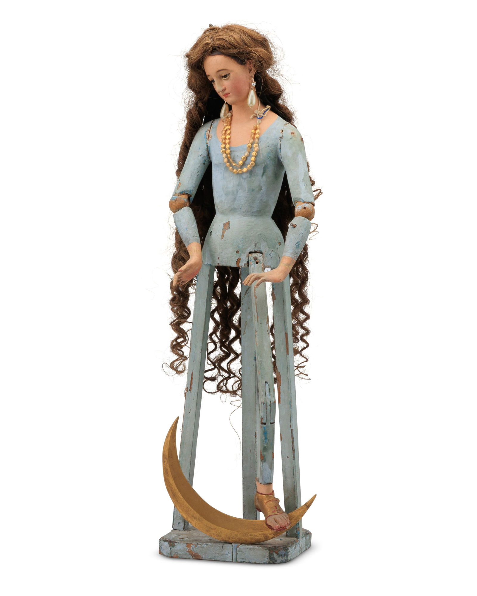 A Spanish Colonial bastidor figure of Santa Maria (1 of 2)