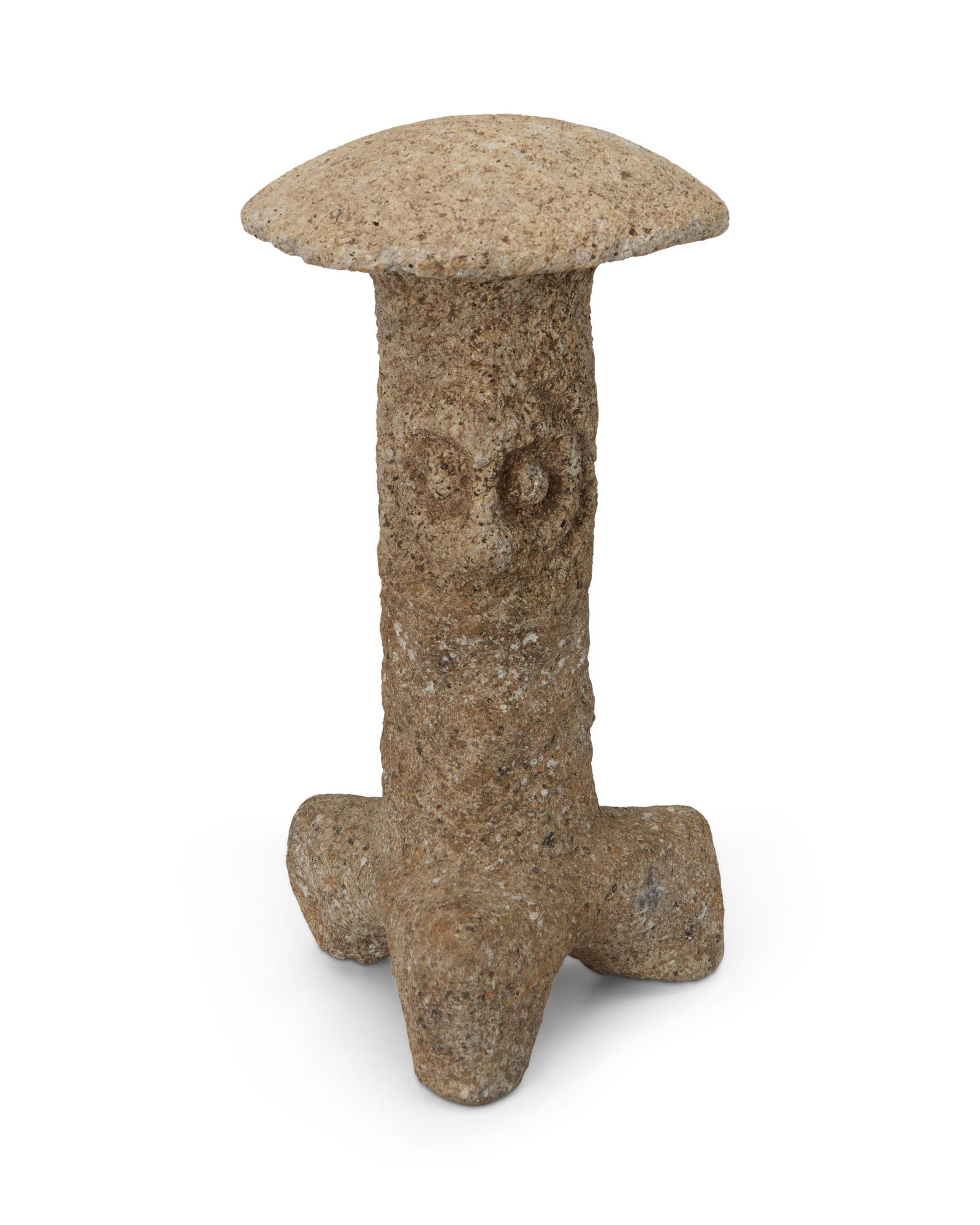 A Pre-Columbian Mayan mushroom figural stone carving (1 of 3)