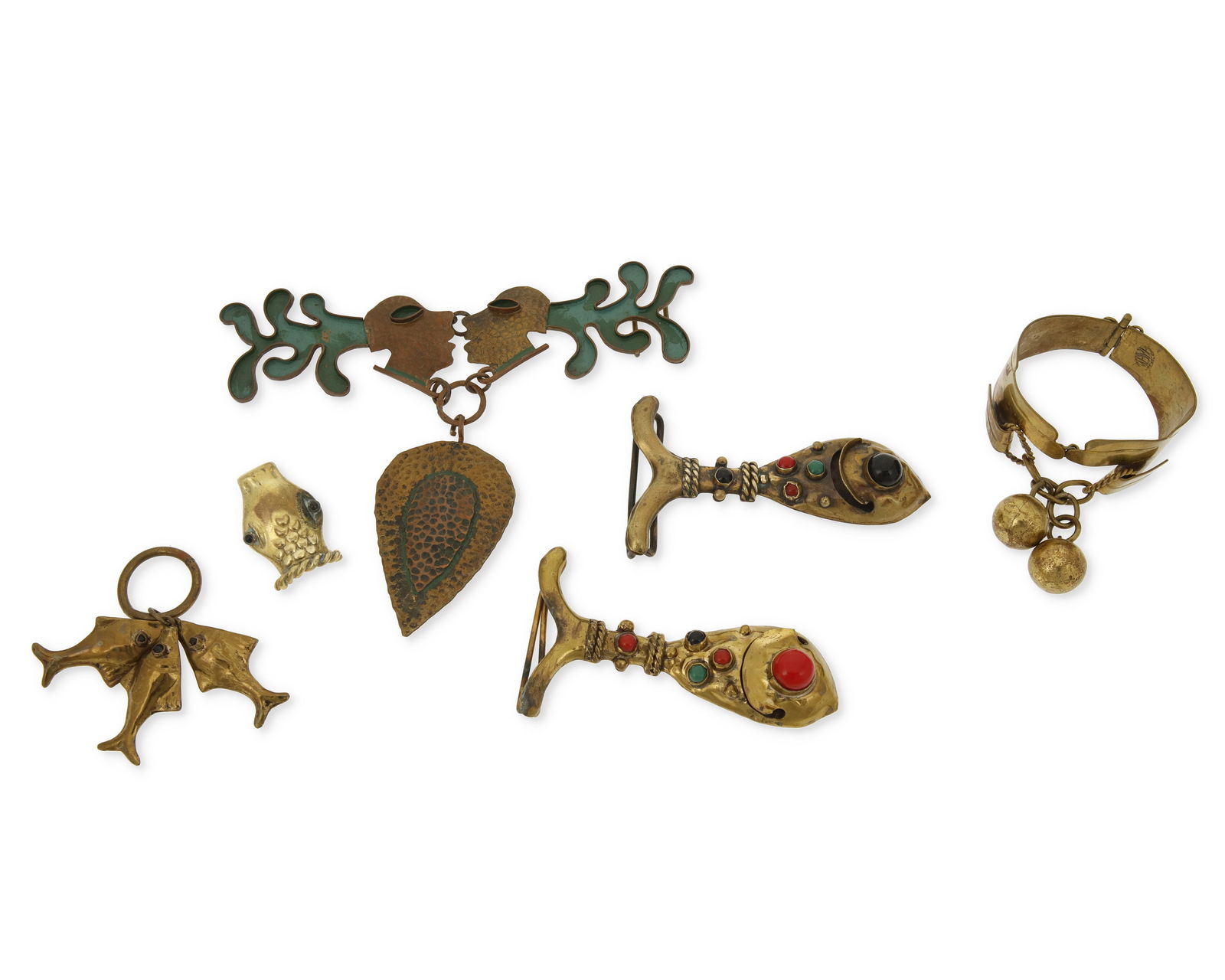A group of Mexican mixed metal jewelry and accessories (1 of 2)